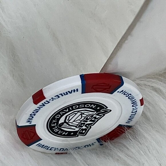 NEW White Red & Blue Poker Chip Big Barn Harley Davidson Des Moines Iowa - Picture 6 of 6